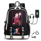 Men's Zero Two Printed USB Rechargeable Waterproof Nylon Backpack
