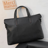 Men's Leather Briefcase Handbag for Business Trip