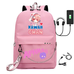 Canvas USB Laptop Bag Backpack with Pencil Case