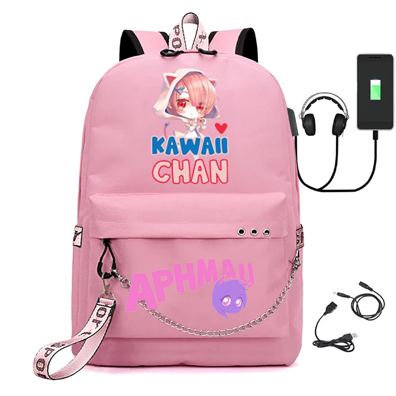 Canvas USB Laptop Bag Backpack with Pencil Case
