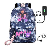 Canvas USB Laptop Bag Backpack with Pencil Case