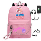Canvas USB Laptop Bag Backpack with Pencil Case