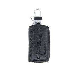 Leather Key Bag with Zipper for Men and Women