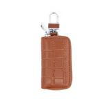 Leather Key Bag with Zipper for Men and Women