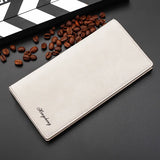 Men's Matte Vintage Long Wallet, Ultra-Thin Button Zip Wallet