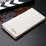 Men's Matte Vintage Long Wallet, Ultra-Thin Button Zip Wallet