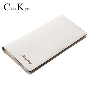 Men's Matte Vintage Long Wallet, Ultra-Thin Button Zip Wallet