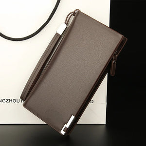 Men's Long Wallet Zipper Clutch Bag Multifunctional European Style