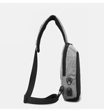 Men's Messenger Chest Bag USB Charging Earphone Plug