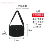 Canvas Messenger Bag Unisex Postman Shoulder Bag