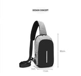 Men's Messenger Chest Bag USB Charging Multifunctional Travel Storage