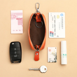 Men's Leather Key Wallet Organizer Zipper Pouch Keychain Holder