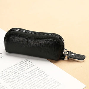 Men's Leather Key Wallet Organizer Zipper Pouch Keychain Holder