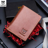 Men's Short Leather Wallet Anti-Theft Brush Wallet with Multi-card Slots