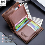 Men's Short Leather Wallet Anti-Theft Brush Wallet with Multi-card Slots
