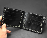 Men's Skull Studded Wallet with Key Chain
