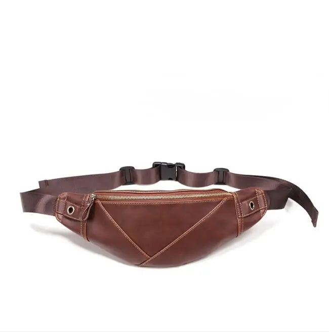 Men's Waist Bag PU Retro Messenger Mobile Phone Bag