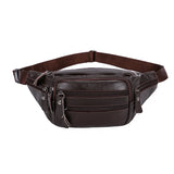 Men's Leather Waist Bag Shoulder Bag Chest Bag Sports Soft Leather