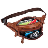 Men's Leather Waist Bag Shoulder Bag Chest Bag Sports Soft Leather