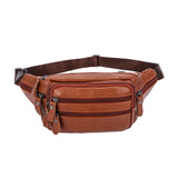 Men's Leather Waist Bag Shoulder Bag Chest Bag Sports Soft Leather