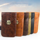 Men's PU Waterproof Waist Bag Double Lock Wallet