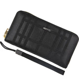 Men's Long Buckle Embossed Trifold Wallet Business