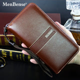 Men's Long Buckle Embossed Multi-Card Trifold Wallet
