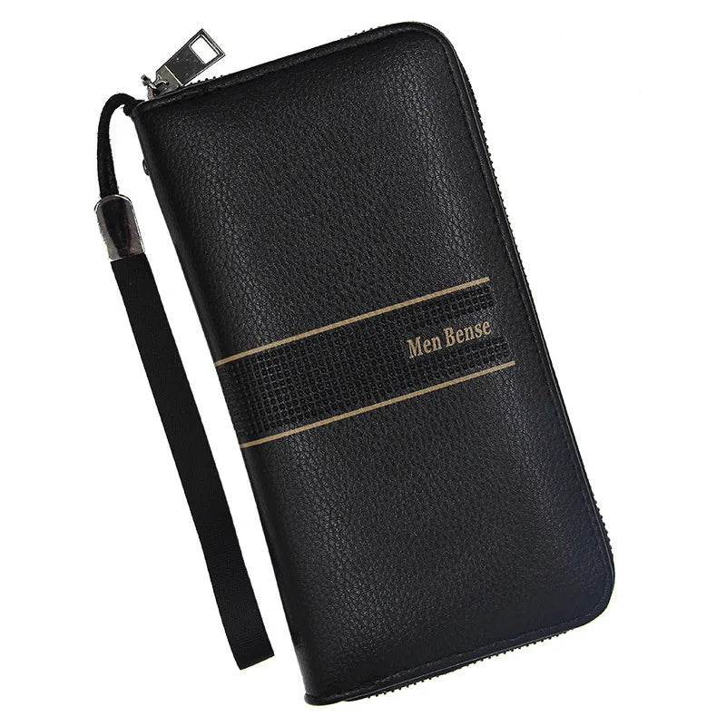 Men's Long Buckle Embossed Multi-Card Trifold Wallet