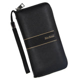 Men's Long Buckle Embossed Multi-Card Trifold Wallet