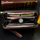 Men's Long Buckle Embossed Multi-Card Trifold Wallet Business