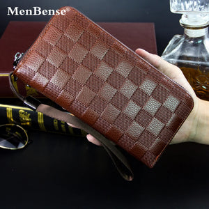 Men's Long Wallet Buckle Embossed Trifold Business 596