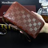 Men's Long Wallet Buckle Embossed Trifold Business 596