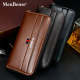 Men's Zipper Clutch Wallet Long Coffee Business Phone Bag