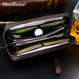 Men's Zipper Clutch Wallet Long Coffee Business Phone Bag