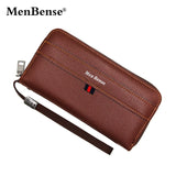 Men's Zipper Clutch Wallet Long Coffee Business Phone Bag