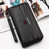 Men's Zipper Clutch Wallet Long Coffee Business Phone Bag