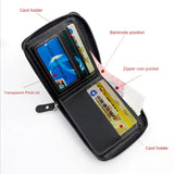 Men's PU Leather Wallet with Hinge Splicing Print Short Wallet