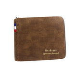 Men's PU Leather Wallet with Hinge Splicing Print Short Wallet
