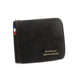 Men's PU Leather Wallet with Hinge Splicing Print Short Wallet