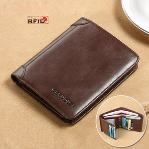 Men's Leather Short Hasp Wallet Purse