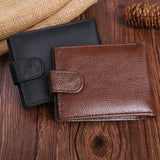 Men's Leather Short Hasp Wallet Purse