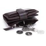 Men's Oil Wax Leather Double Zipper Wallet