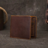 Men's Short Retro Cowhide Wallet Multi-Card Slot