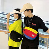 Canvas Shoulder Bag Big Capacity Belt Pouch Crossbody Pack