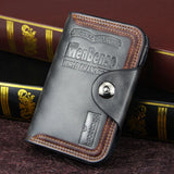 Men's Leather Clutch Bag Wallet with Magnetic Snap