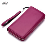Men's Genuine Leather Zipper Clutch Bag Wallet