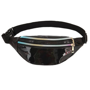 Men Women Laser Waist Bag Multifunction Chest Bag Double Pocket