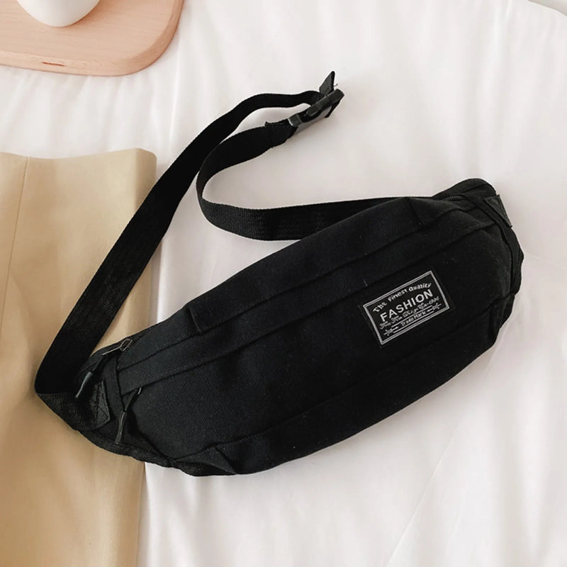 Canvas Waist Bag Outdoor Sports Riding Bag Casual Chest Bag Messenger Bag