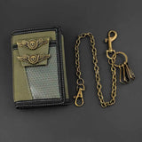 Mens Biker Cluth Wallet Army Green With Chain