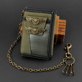 Mens Biker Cluth Wallet Army Green With Chain